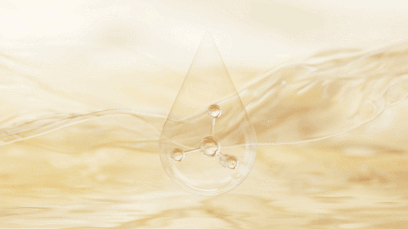 水面上金色的分子3D渲染插画下载
