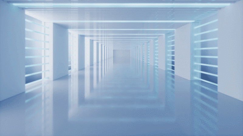 白色室内未来感隧道3D渲染图片下载