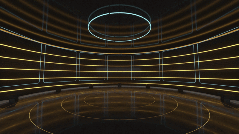 循环旋转的科幻室内空间3D渲染图片下载
