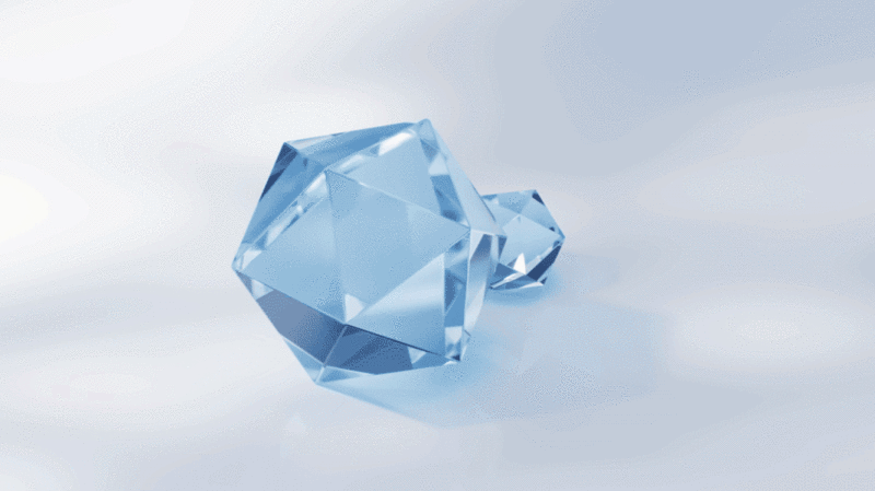 透明玻璃宝石与光影3D渲染图片下载