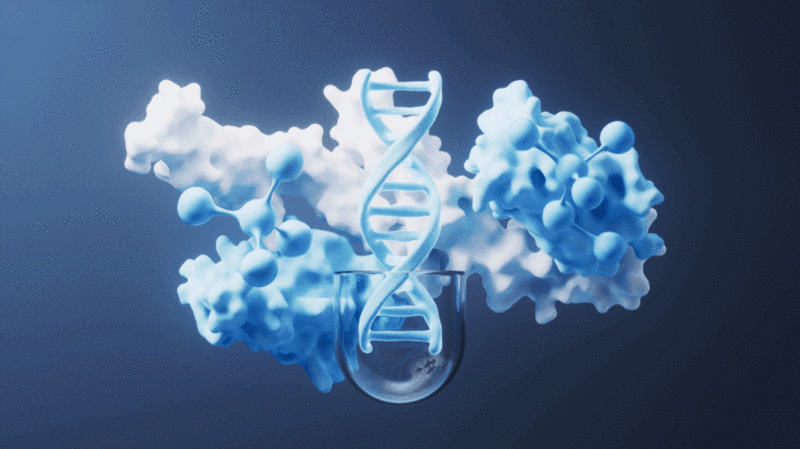 医药药物胶囊与DNA生物科技3D渲染图片下载