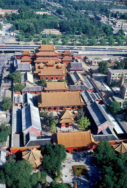 俯瞰北京雍和宫图片下载