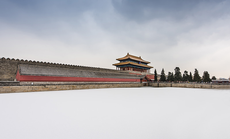 北京故宫紫禁城冬雪图片素材