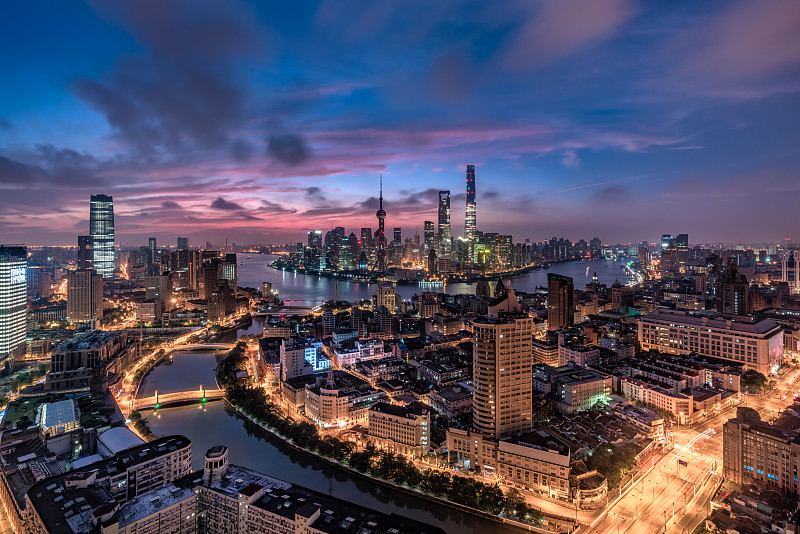 上海日出美景图片素材