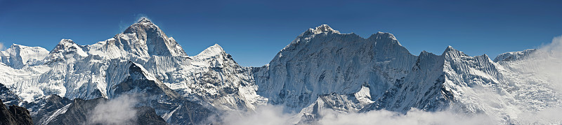喜马拉雅山高海拔荒野山峰全景图片下载