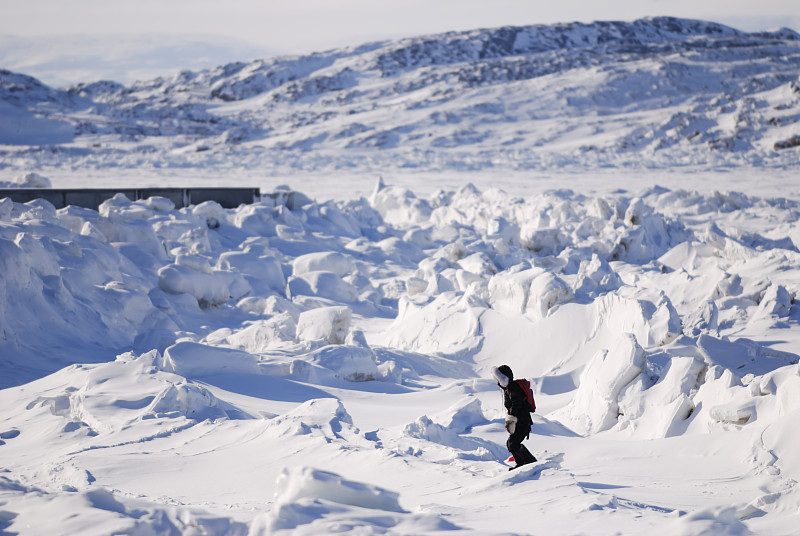 冰上徒步旅行，巴芬岛。图片下载