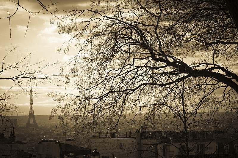 巴黎冬天视图图片下载