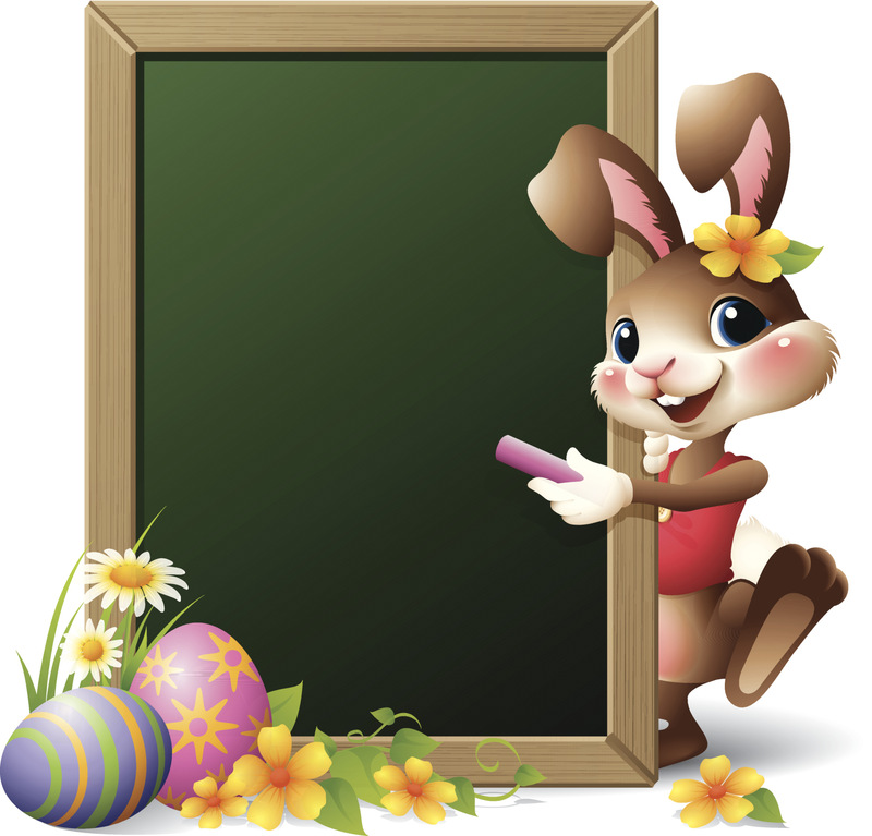 复活节兔子-黑板图片下载