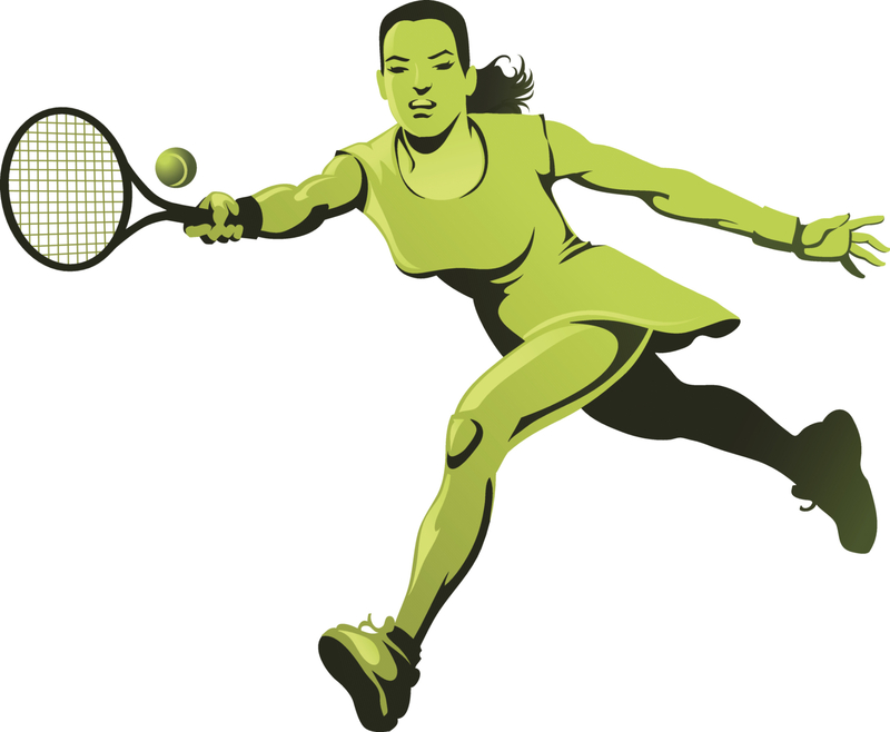 女子网球运动员伸直身体去接球图片下载