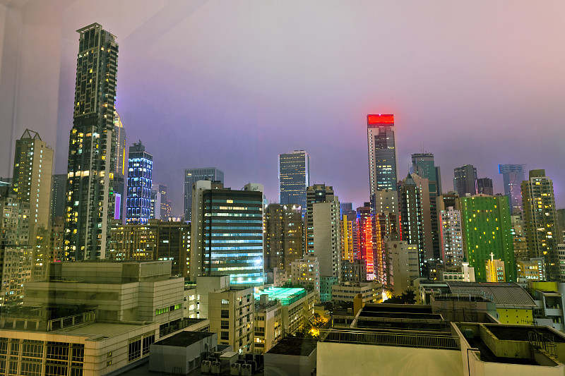 夜晚的香港，中国，亚洲图片下载