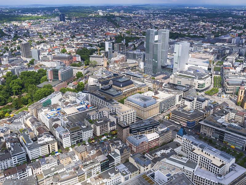 德国，黑塞，法兰克福，从上面俯瞰城市图片下载