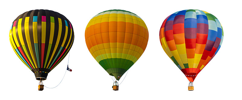 白色背景上的热气球组图片下载
