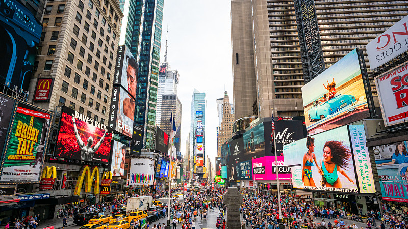 纽约时代广场的广角图片素材