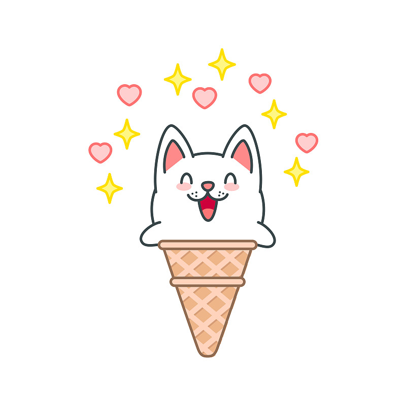 可爱的猫冰淇淋图片下载