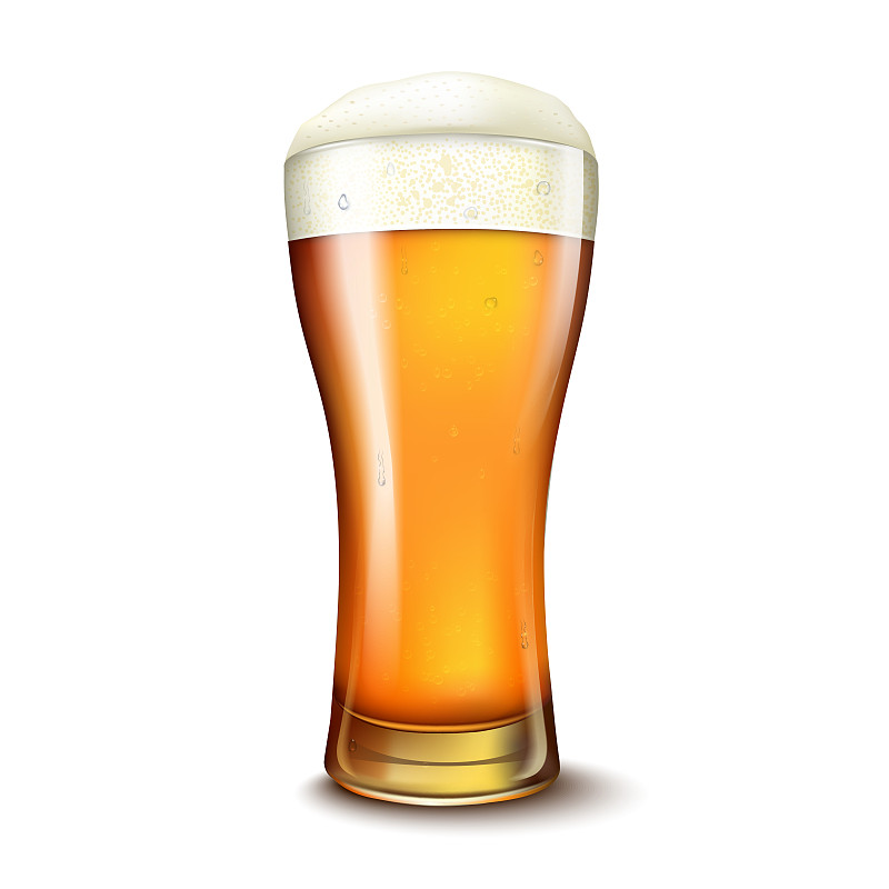 Wheat beer ads, beer glass with attractive beer, 3d illustration on transparent background.图片素材