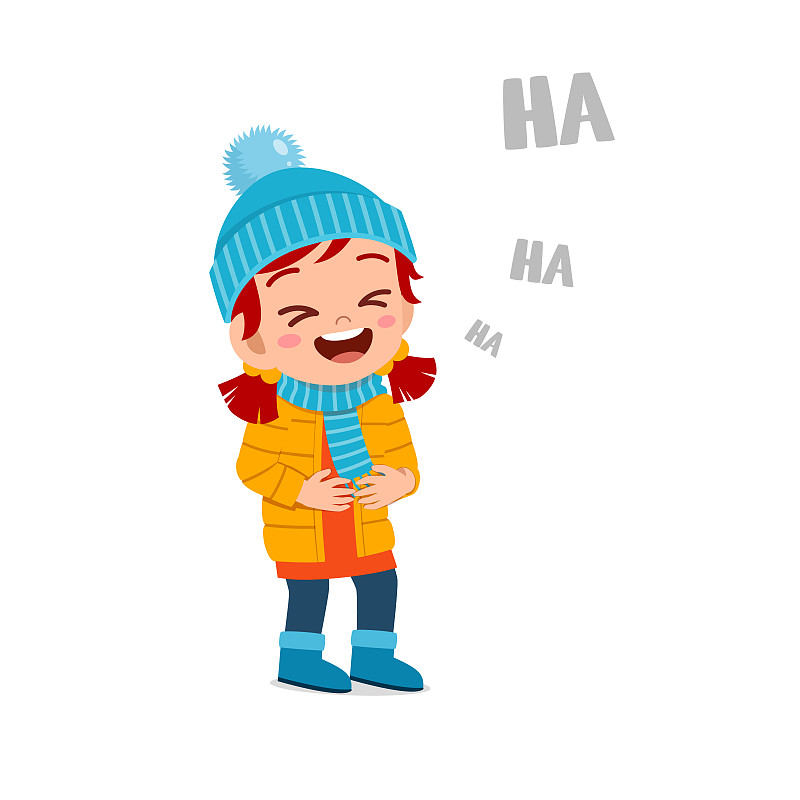 快乐可爱的小朋友在冬天玩和穿夹克。孩子穿着暖和的衣服笑图片下载