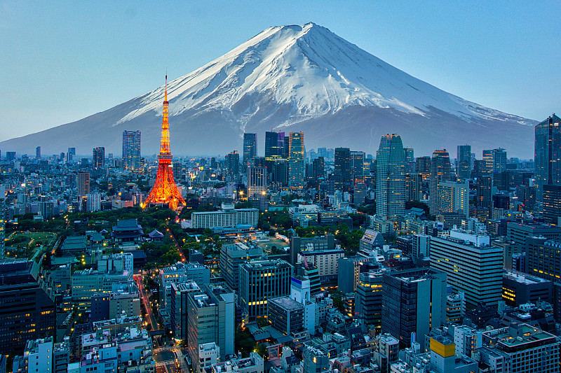 富士山和东京天际线图片下载