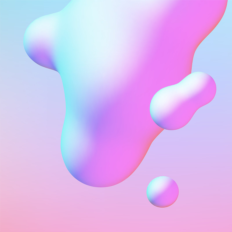 流体设计液体斑点与充满活力的强烈颜色抽象背景。矢量图下载