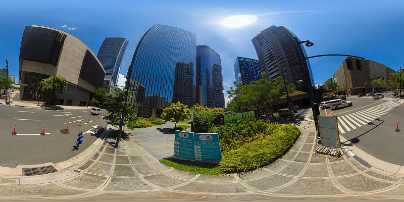 菲律宾首都马尼拉，摩天大楼林立。虚拟现实360图片下载