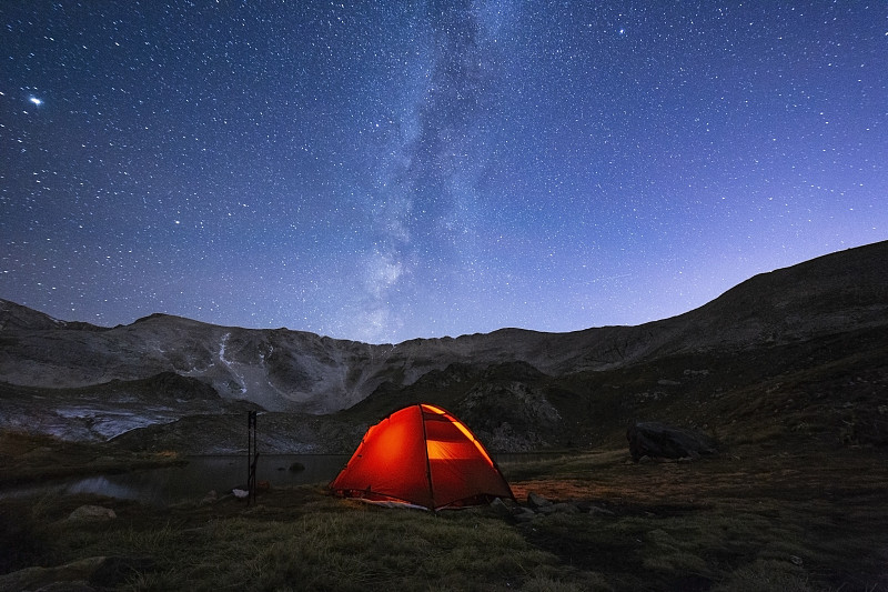 露营帐篷和夜空图片下载
