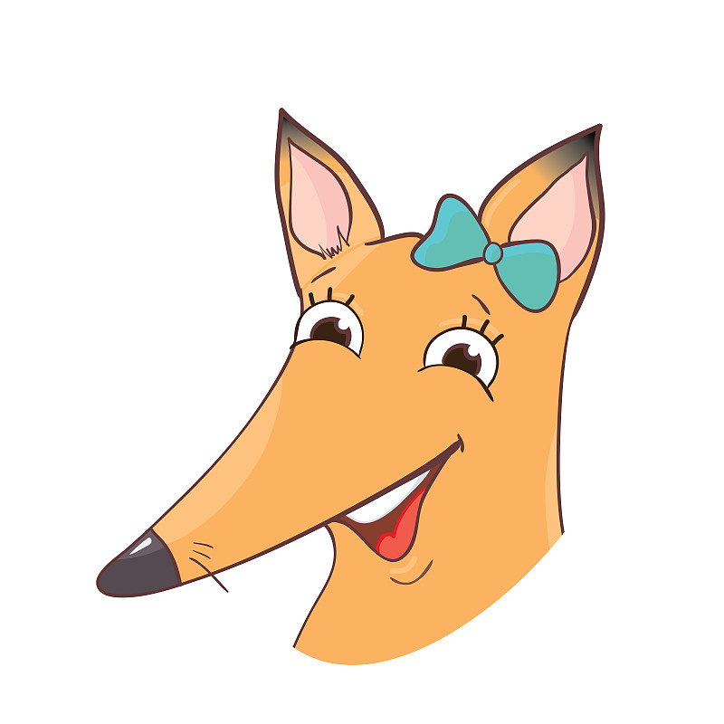 可爱的小狐狸。向量动物插图。手绘卡通狐狸。插画图片