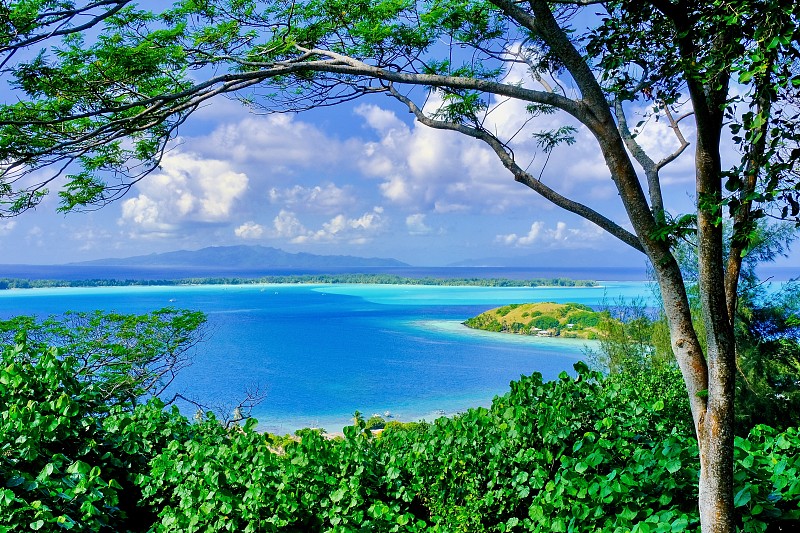 波拉波拉岛的风景，法属波利尼西亚摄影图片