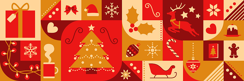 圣诞背景与抽象的节日图标图片下载