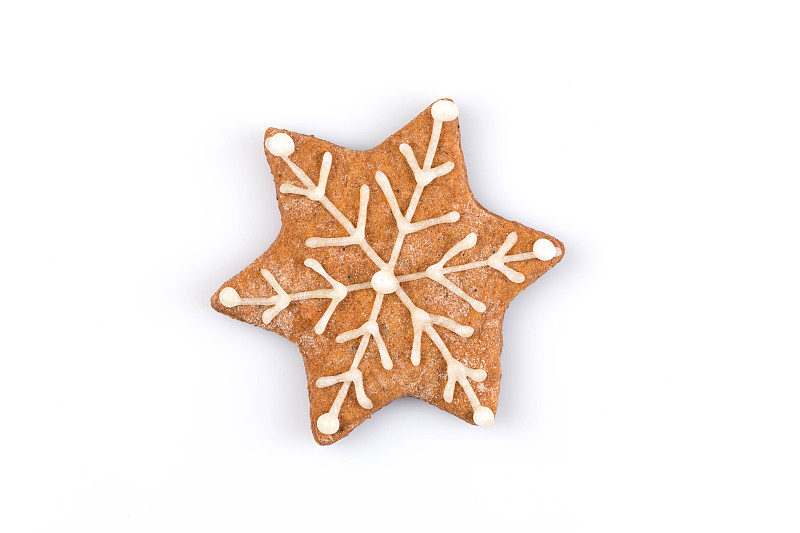 星形圣诞姜饼饼干孤立在白色背景图片下载