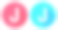 字母j圆形图标与长阴影在红色或蓝色的背景图标icon图片