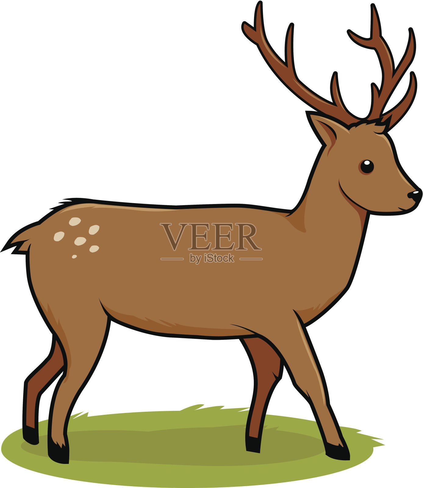 鹿孤立在白色背景上插画图片素材
