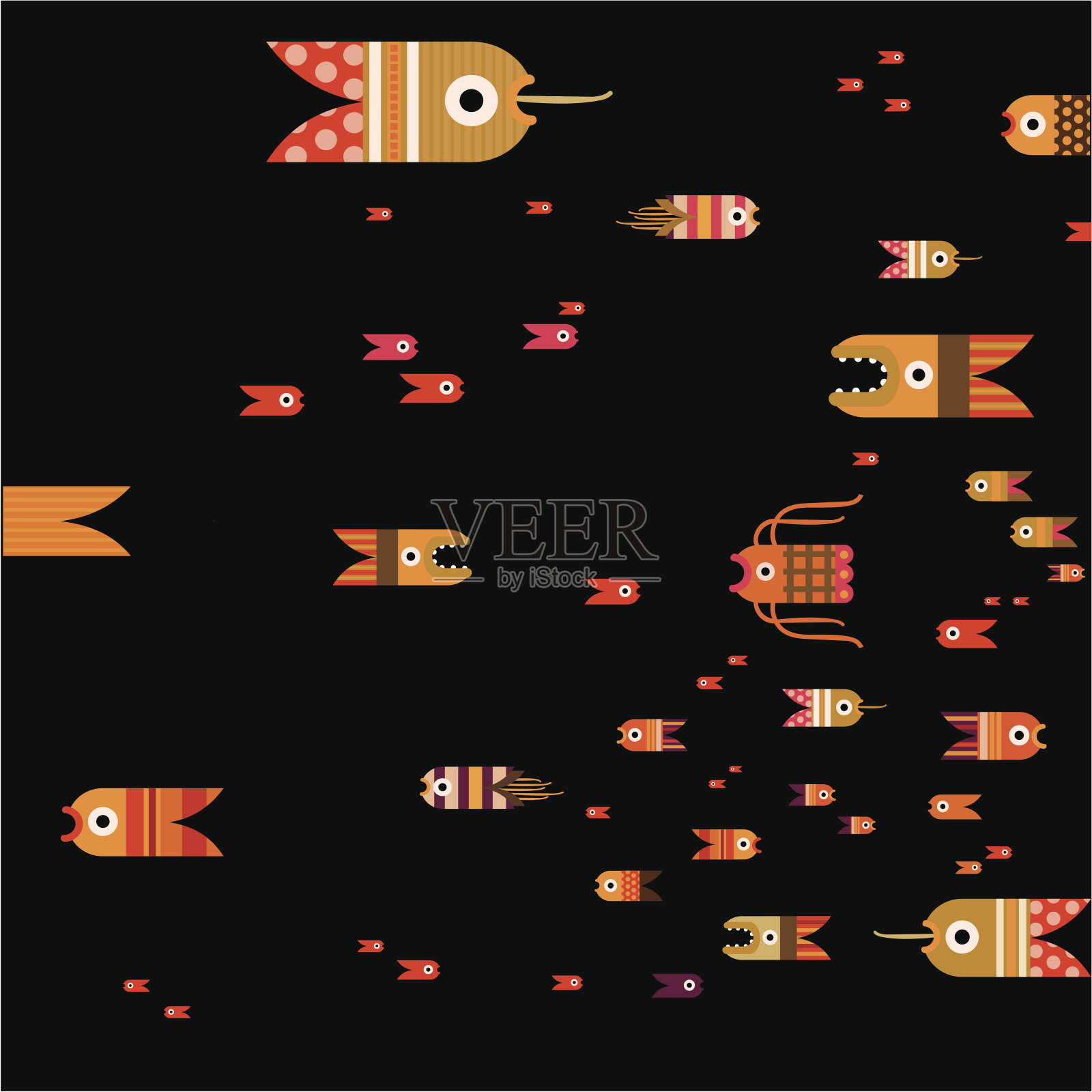 海底的鱼插画图片素材