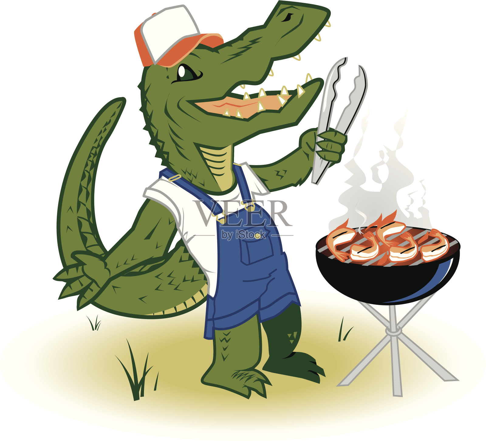 Grillin国家短吻鳄插画图片素材