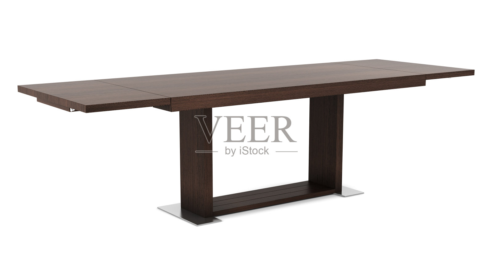 现代棕色木桌孤立在白色背景上照片摄影图片