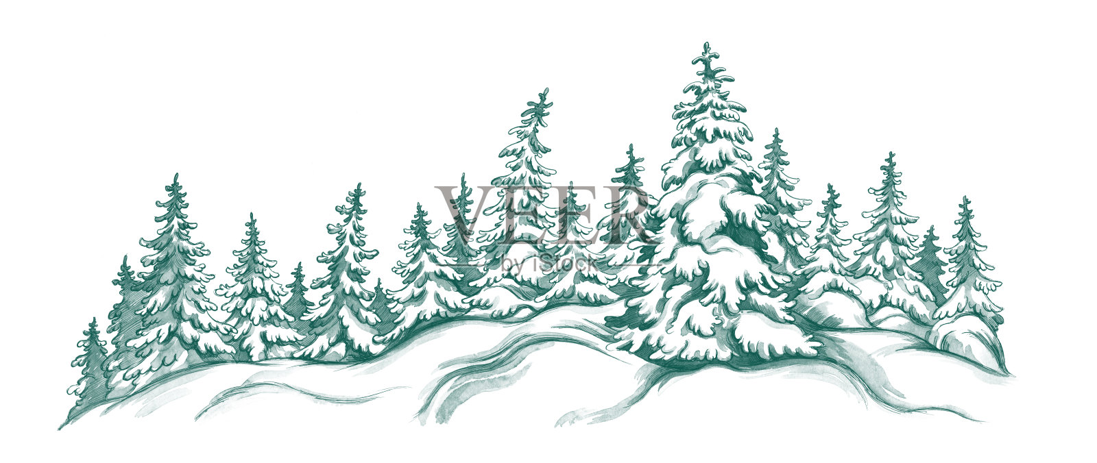 冬天的风景插画图片素材