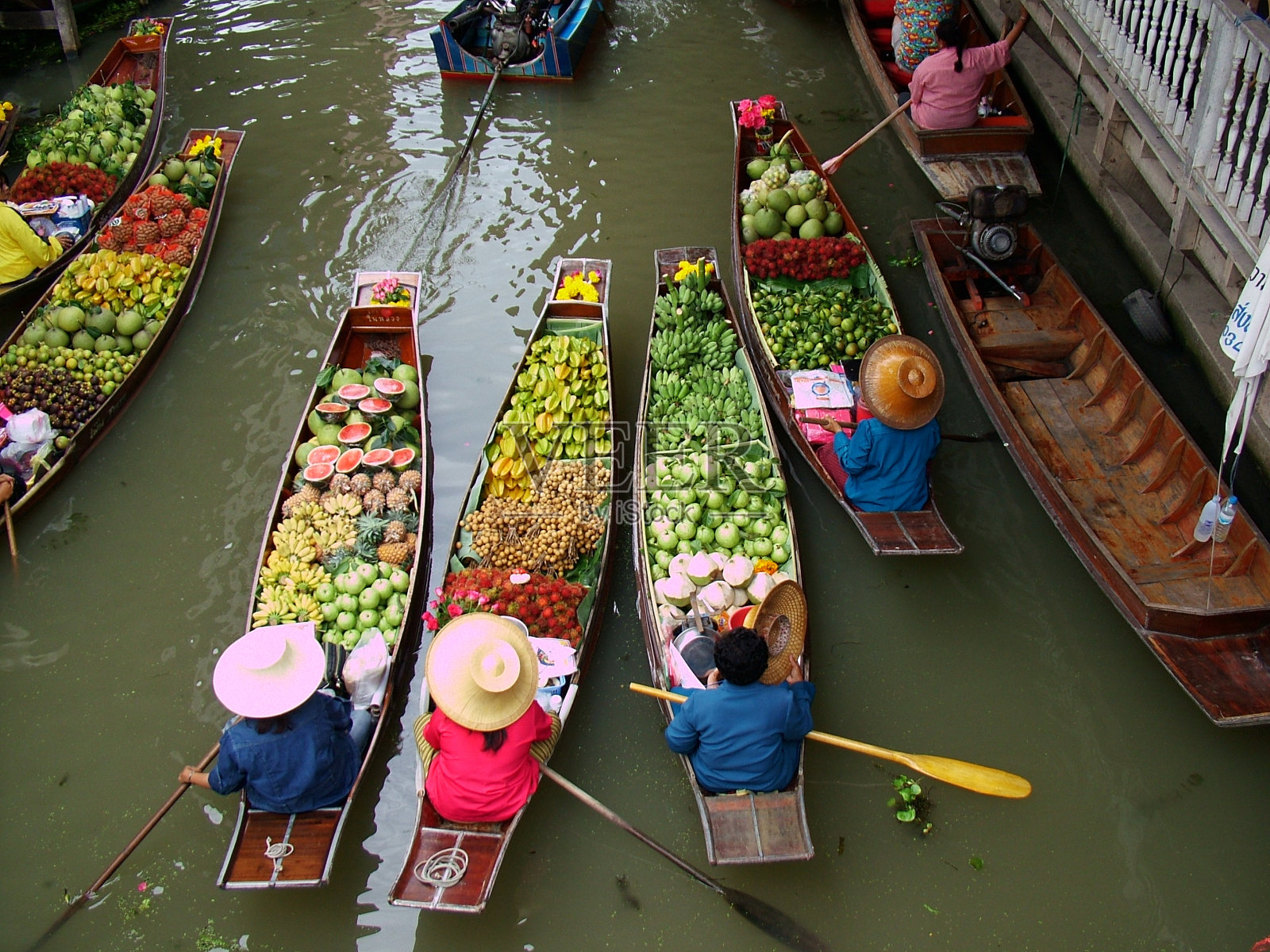 曼谷水上市场照片摄影图片
