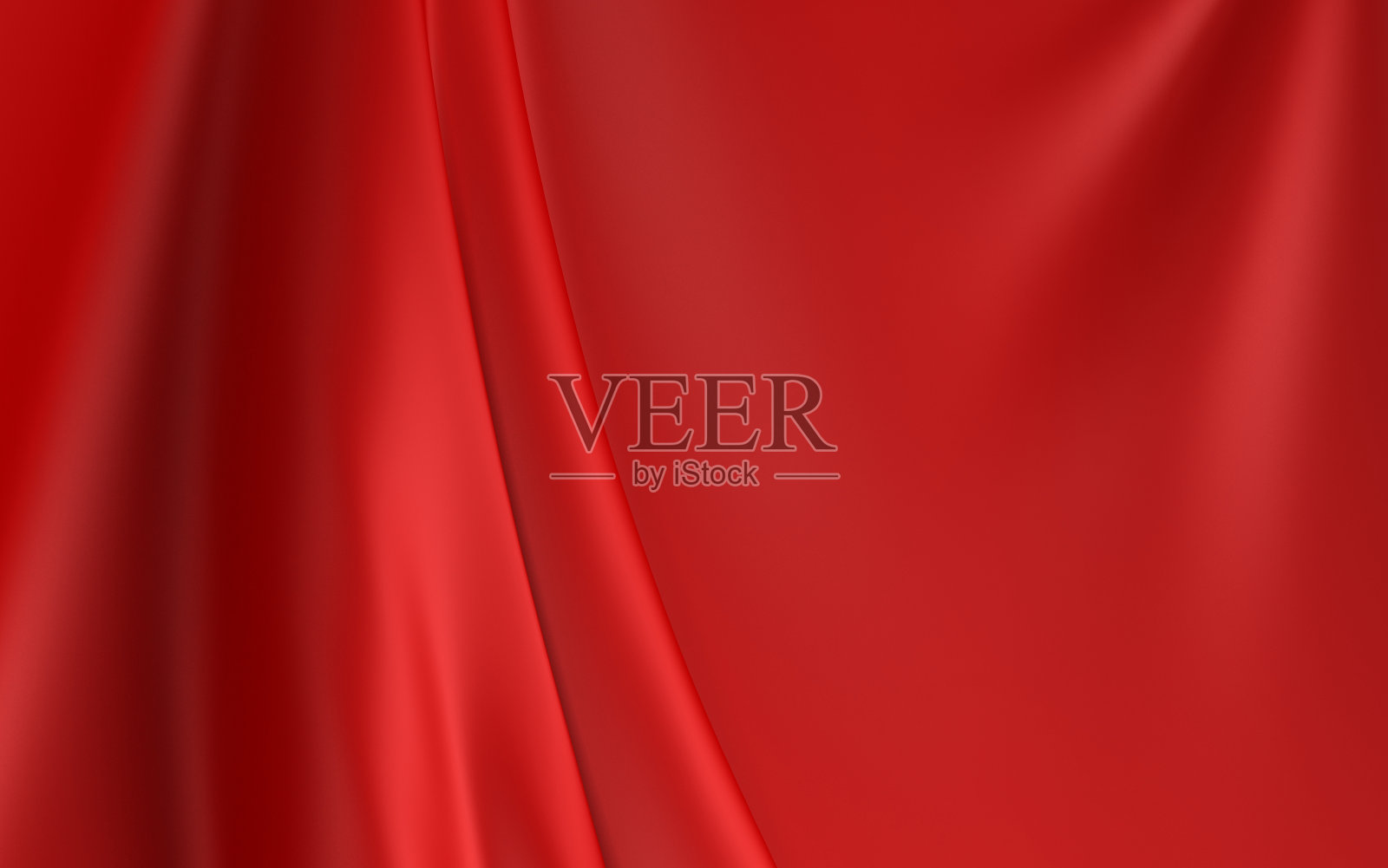 一个红布窗帘背景插画图片素材