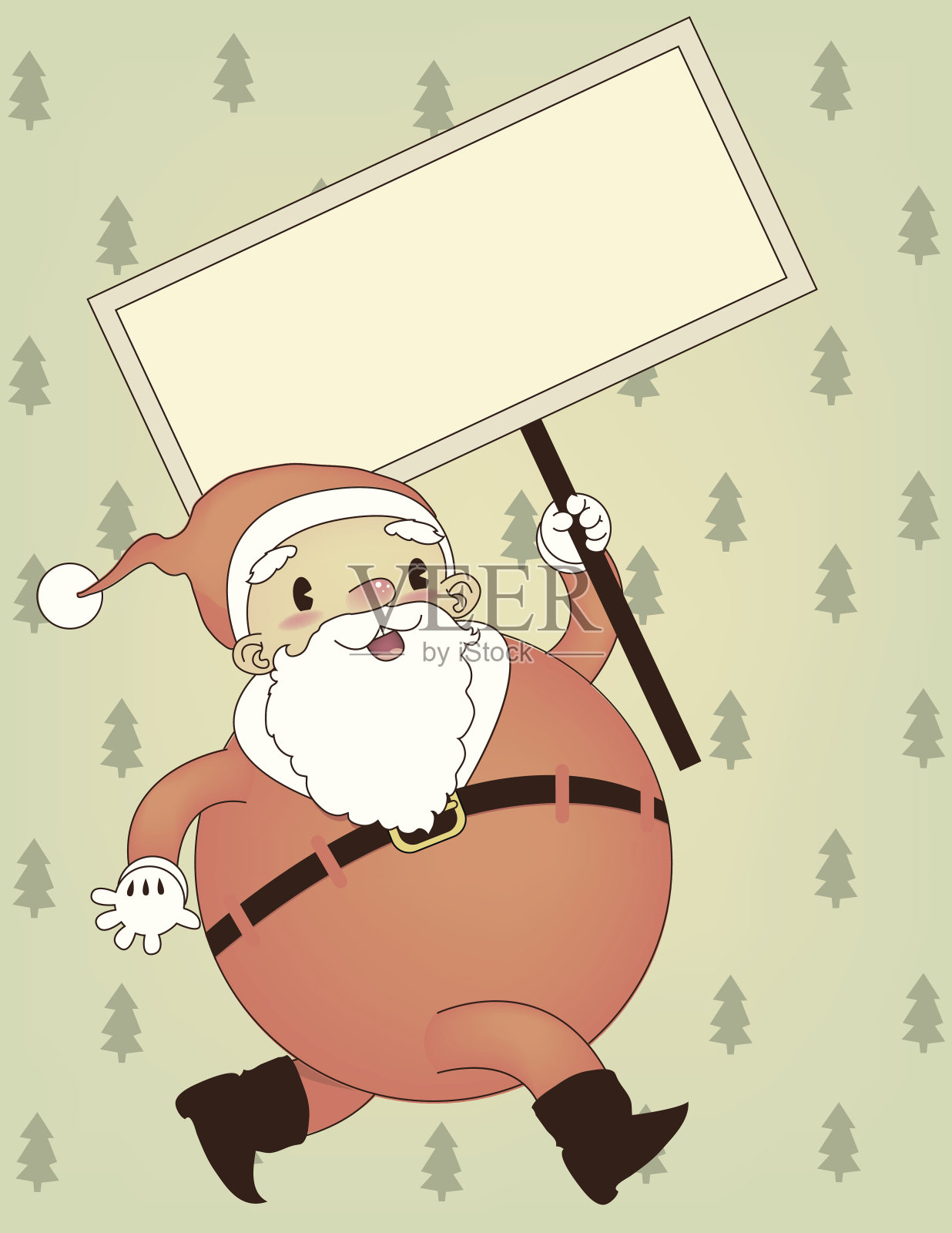 带标志的圣诞老人插画图片素材