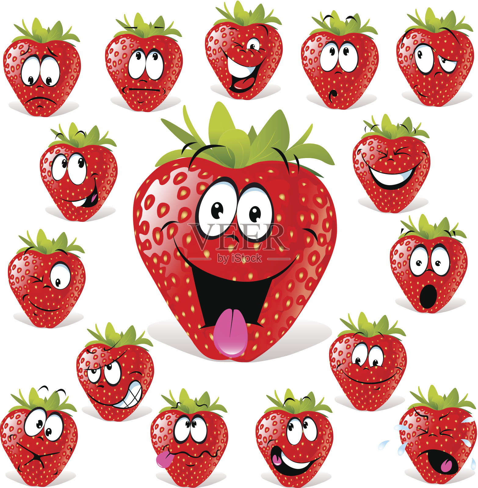草莓卡通插画图片素材
