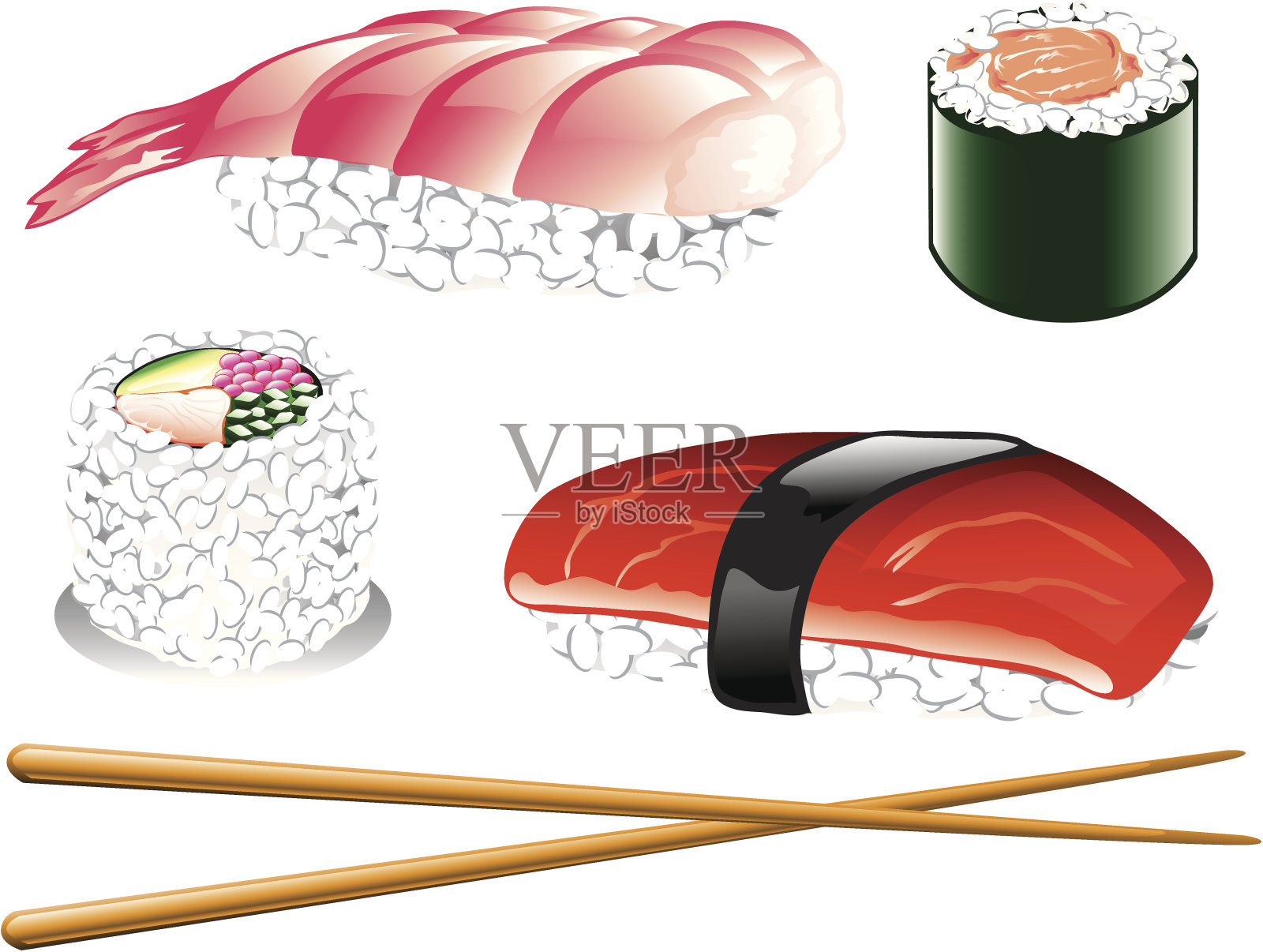 日本食物图标插画图片素材