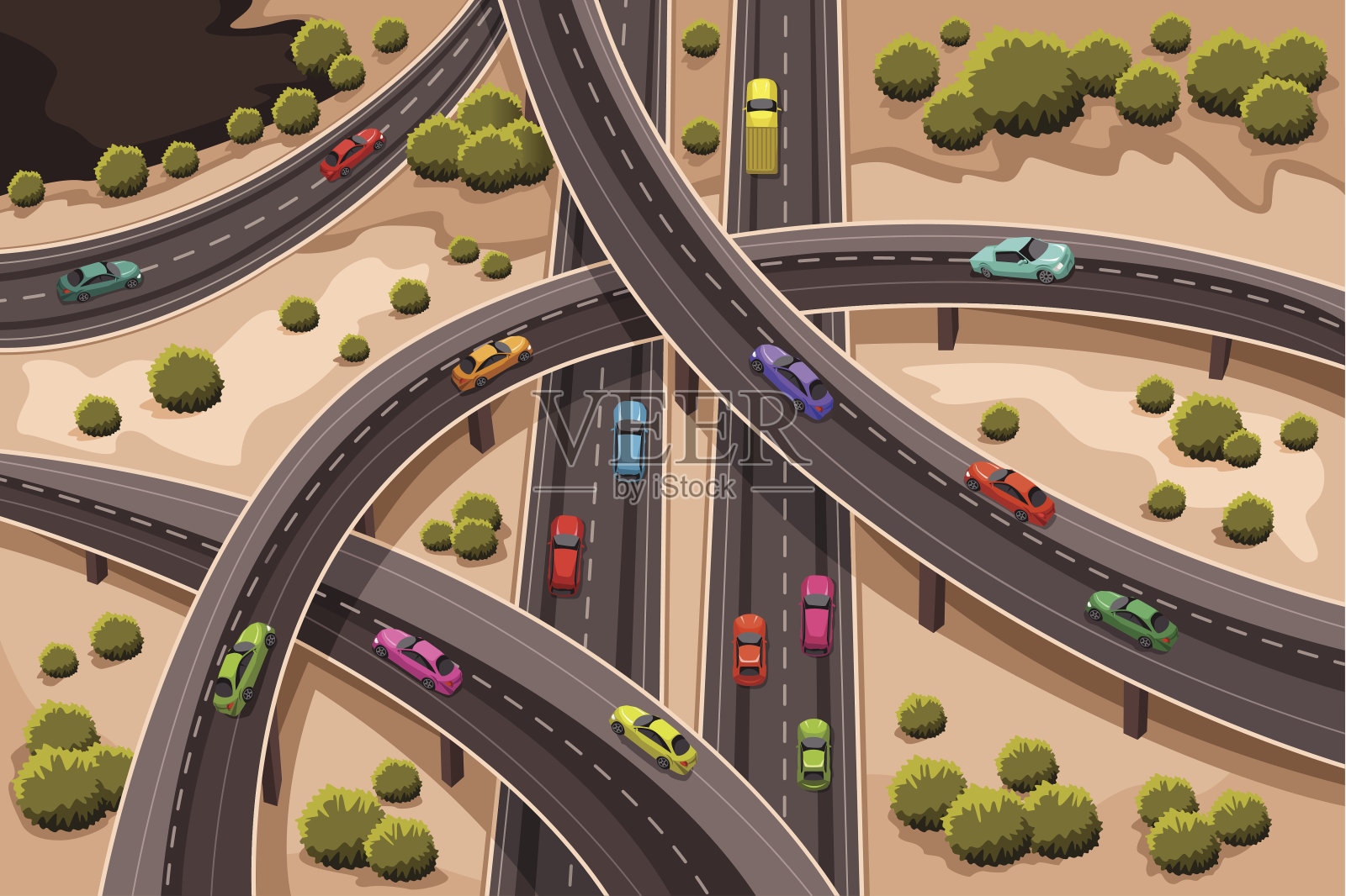 高速公路插画图片素材