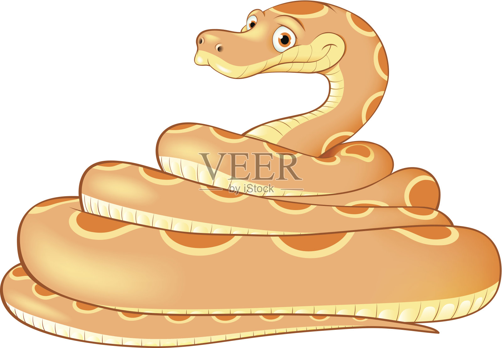 黄色蛇的卡通插图设计元素图片