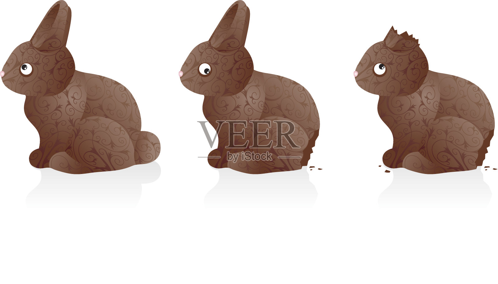 巧克力复活节兔子设计元素图片