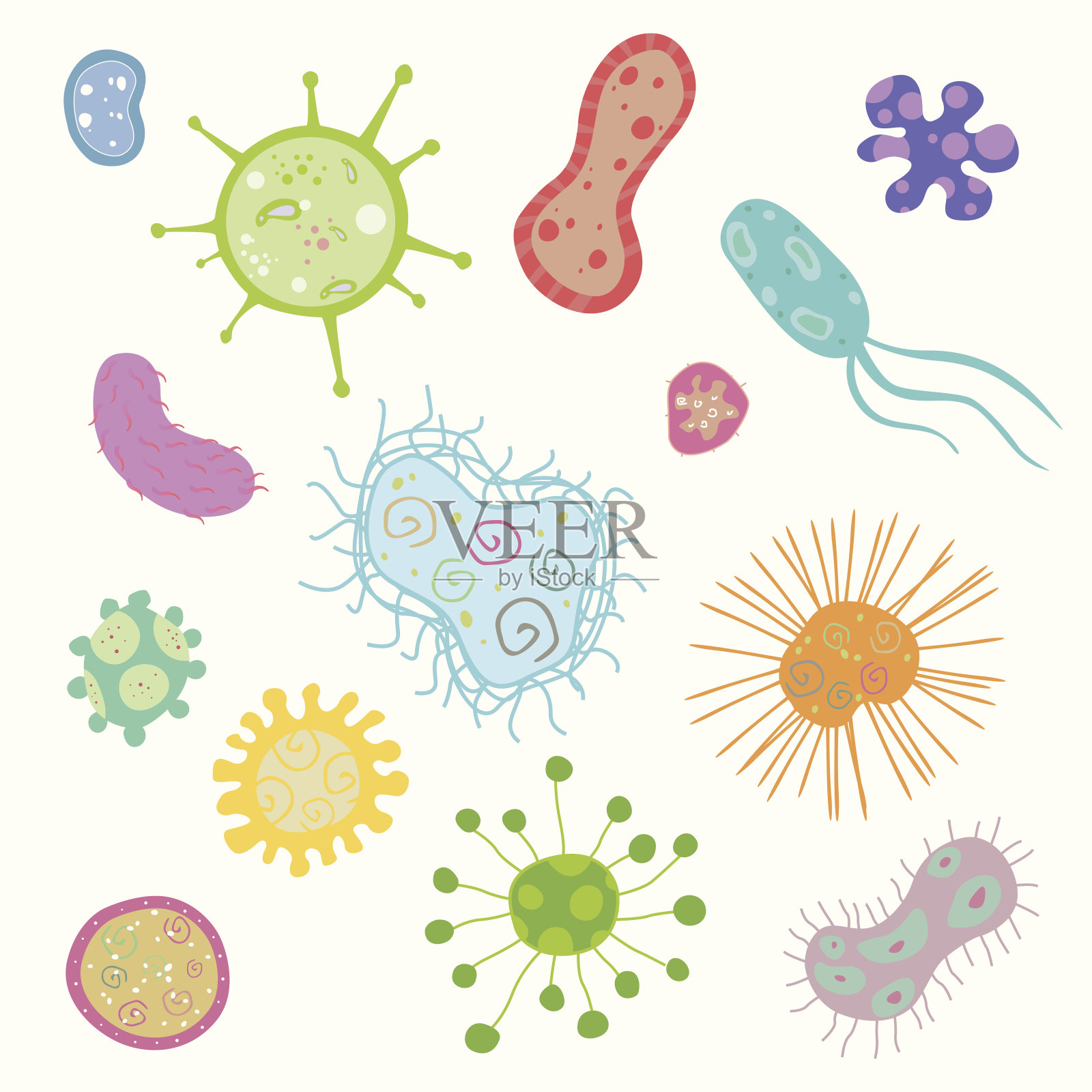 向量细菌模式插画图片素材