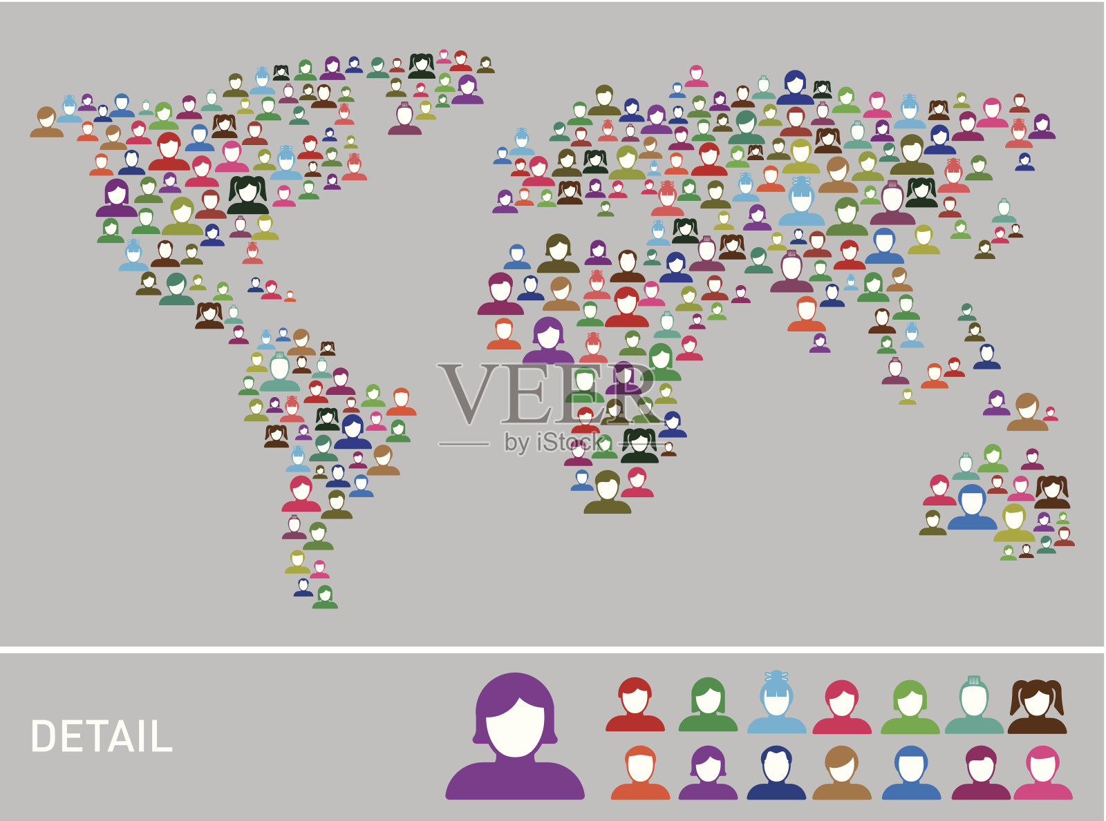 世界人口的图标插画图片素材