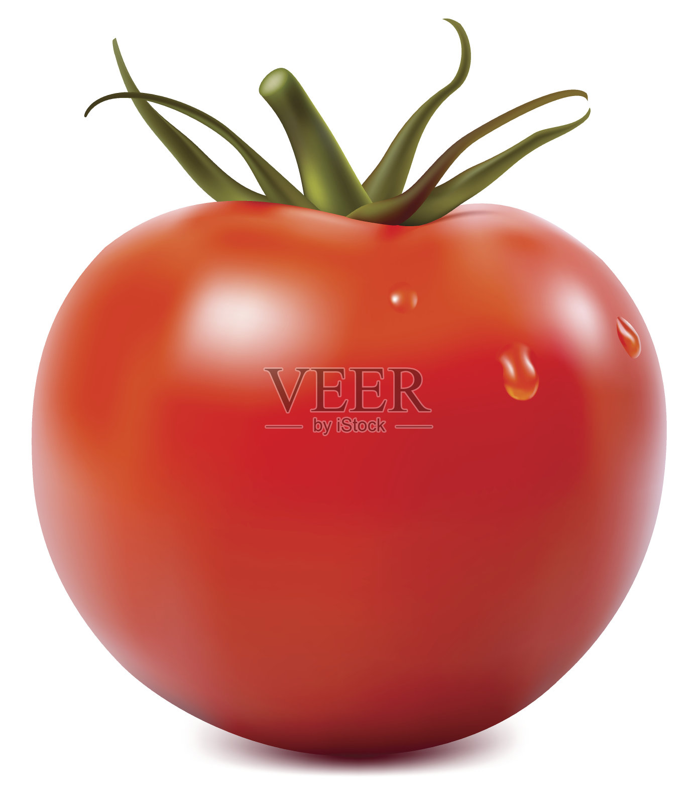 番茄与水滴插图设计元素图片