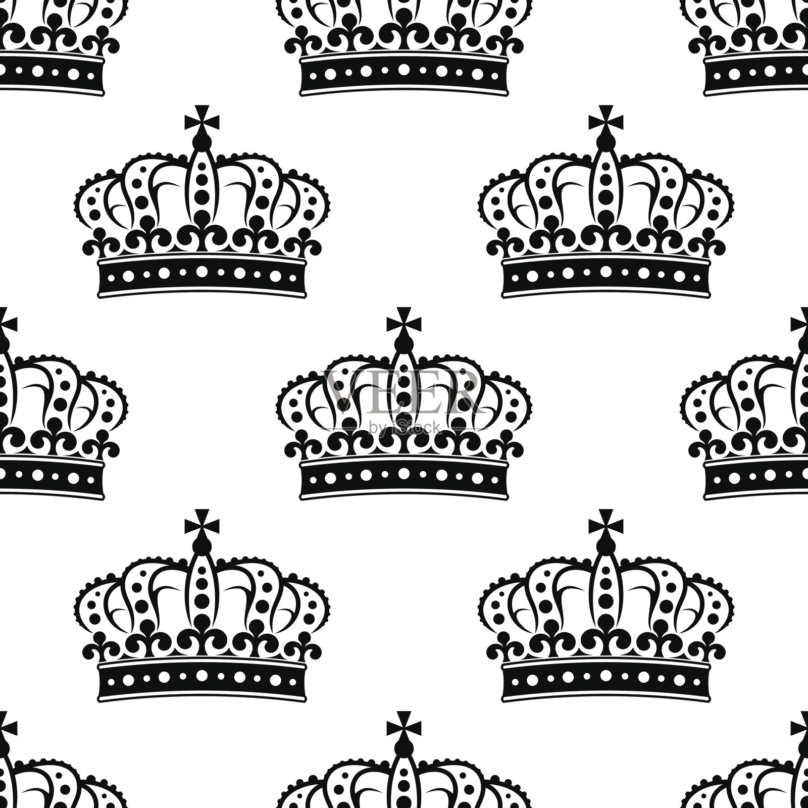 无缝背景图案的皇家皇冠插画图片素材