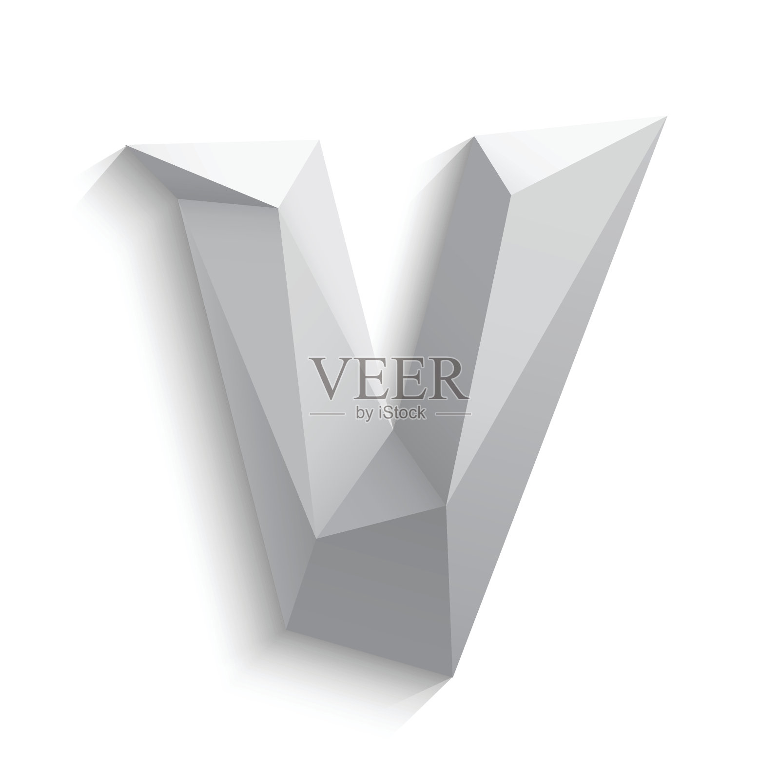 矢量插图的3d字母V在白色的背景设计元素图片