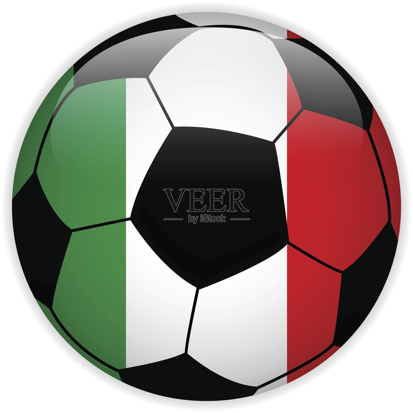 意大利国旗与足球背景插画图片素材