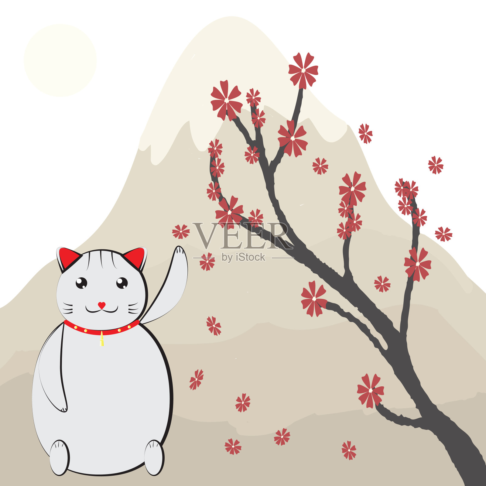 日本白色幸运猫照片摄影图片