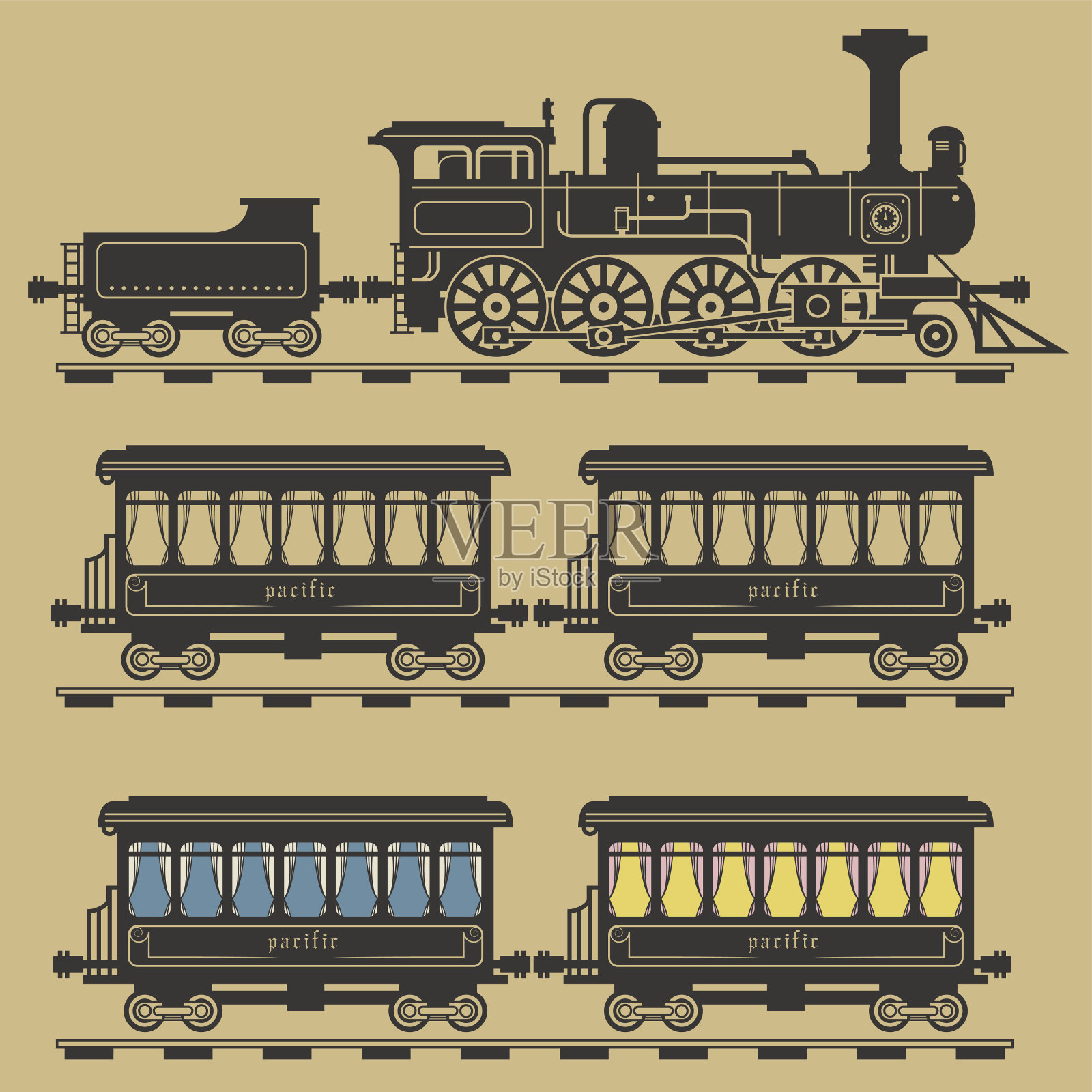 火车机车设计元素图片